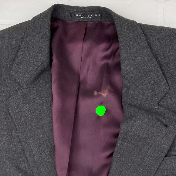 BOSS Hugo Boss Blazer Men 42 Gray Classic Career Wool USA Vintage - Picture 9 of 13